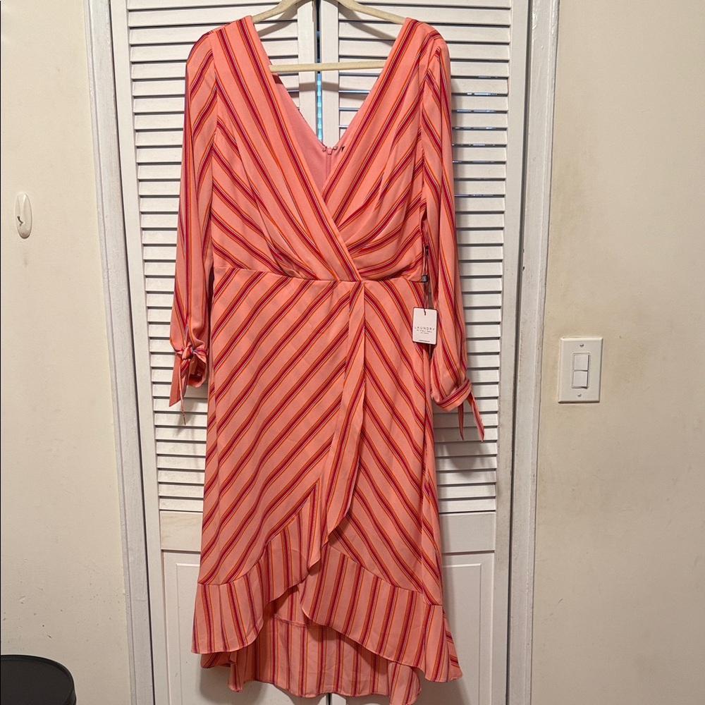 Laundry By Shelli Segal Coral and Scarlet High Low Dress
